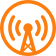 Overcast podcast player icon